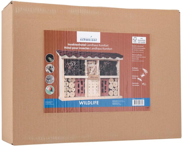 Actual product image Schweizer Insect hotel country seat comfort FSC (Butterflies, Lacewings, Bee, Ladybirds)