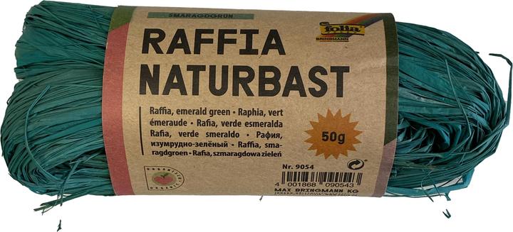 Produktbild Folia Bringmann Naturbast Raffia 50g Smaragdgrün