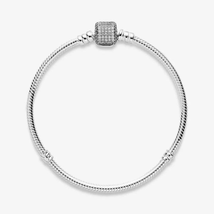 Actual product image Pandora Bracelet with ball clasp (18 cm, Silver)