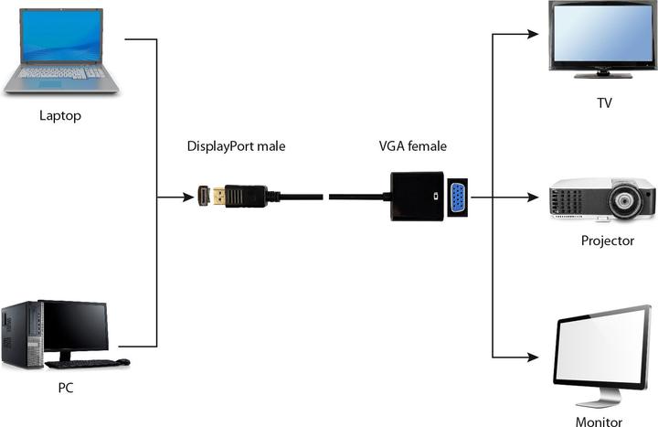 Image du produit Gembird Displayport - VGA (VGA, 4.10 cm)