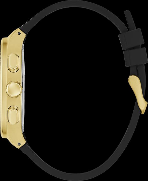 Actual product image Guess BR GLD CS W/ DIGITAL PRINTED TR / SUN BLK MF DL / BLK SILICONE STRP W/ PRINTING Wristwatch (44 mm)