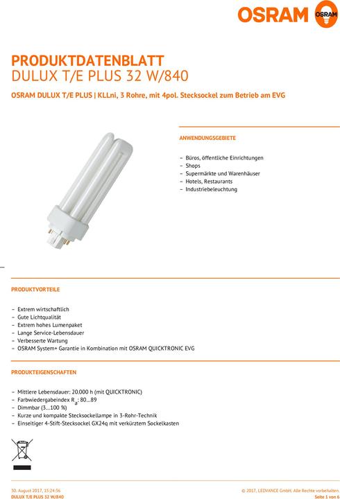 Immagine prodotto Osram Dulux (GX24q-3, 32 W, 2250 lm, 1 x, G)