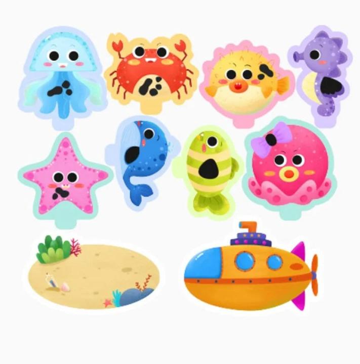 Actual product image Activity Board Soft EVA paste early educational DIY puzzle toy animal stickers bath floating bathtub