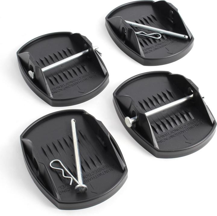 Actual product image XPOtool 4x Caravan Jack Pads 180x145mm with Metal Pins Universal Trailer Motorhome Stabilise Feet