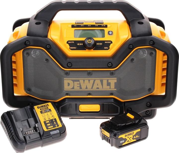 Produktbild DeWalt DCR 027 M1 Akku Radio DAB+ 10,8-18,0 V + 1x Akku 4,0 Ah + Ladegerät (DAB+, FM, Bluetooth)