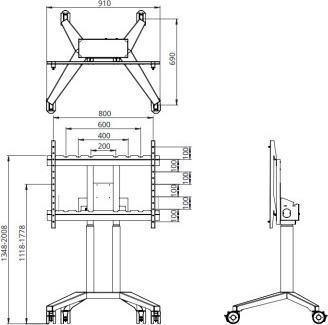 Actual product image Legamaster moTion MS-12S rolling stand (Universal, 98", 140 kg)