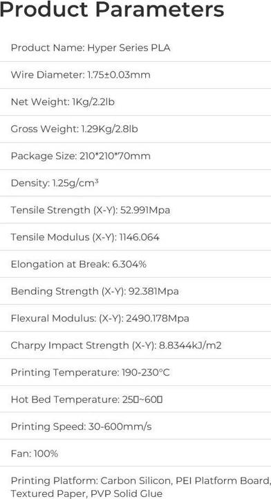 Produktbild Creality Hyper Speed (PLA, 1.75 mm, 1000 g, Grau)