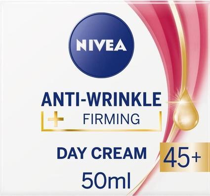 Actual product image NIVEA Anti-Wrinkle and Firming Day Cream 50ml with Shea Butter and Apricot Kernel Oil and SPF for En (50 ml, Day cream)