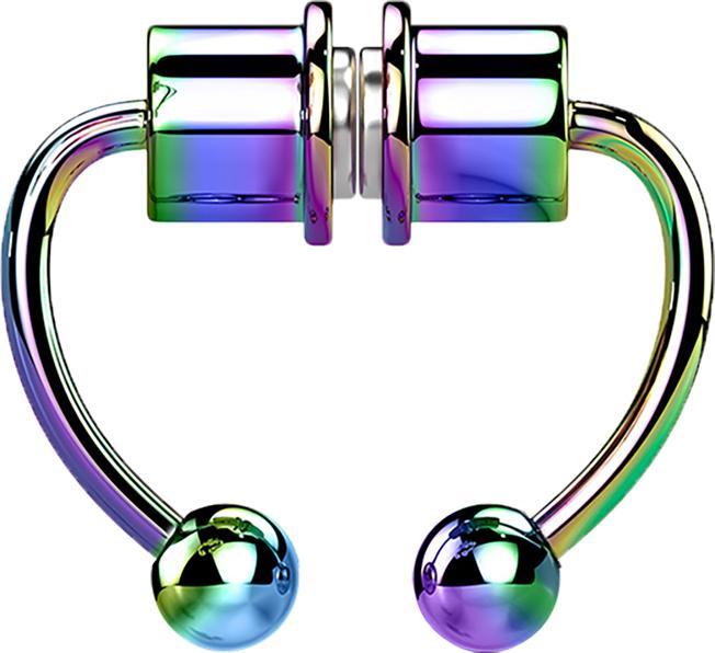 Produktbild Star Piercing Fake Septum Magnet farbig Circular Barbell mit zwei Kugeln (Chirurgenstahl 316L in Materialstärke 1.0 mm)