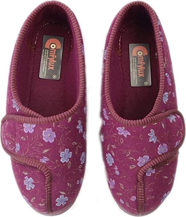 Produktbild Comfylux Davina Hausschuhe Mit Klettverschluss Und Blumenmuster Extra Weite Passform (37)