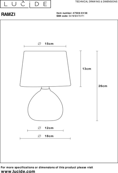 Actual product image Lucide Ramzi (E14)