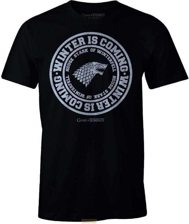 Cotton Division Game of Thrones - Winter is Coming Black T-Shirt M (M)