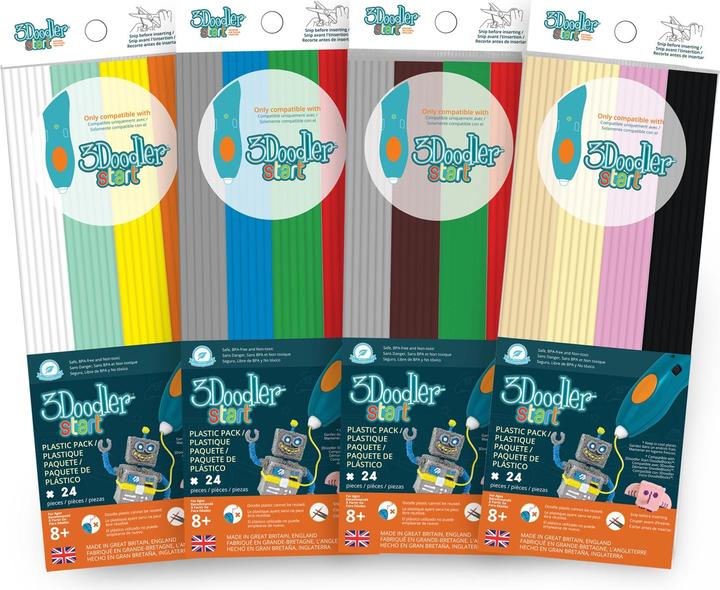 Actual product image 3Doodler 24 ECO-filaments MIX 2 (PLA, 2.50 mm, 1 g, Multicoloured)