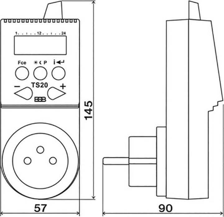 Actual product image Siku Temperature-dependent switched socket TS 20