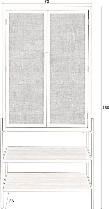 Actual product image Dutchbone Yasu Cabinet Black (70 x 36 x 160 cm)