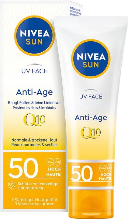 Produktbild NIVEA Sun UV Face Anti-Age Q10 (Sonnencreme Gesicht, SPF 50, 50 ml, 67.51 g)