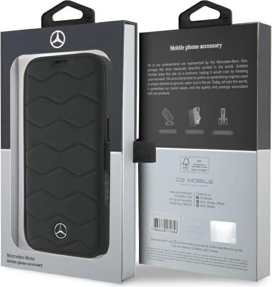 Produktbild Mercedes MEHCP16X23RWRSK iPhone 16 Pro Max 6.9" czarny/black hardcase MB Waves Leather (Apple iPhone 16 Pro Max)
