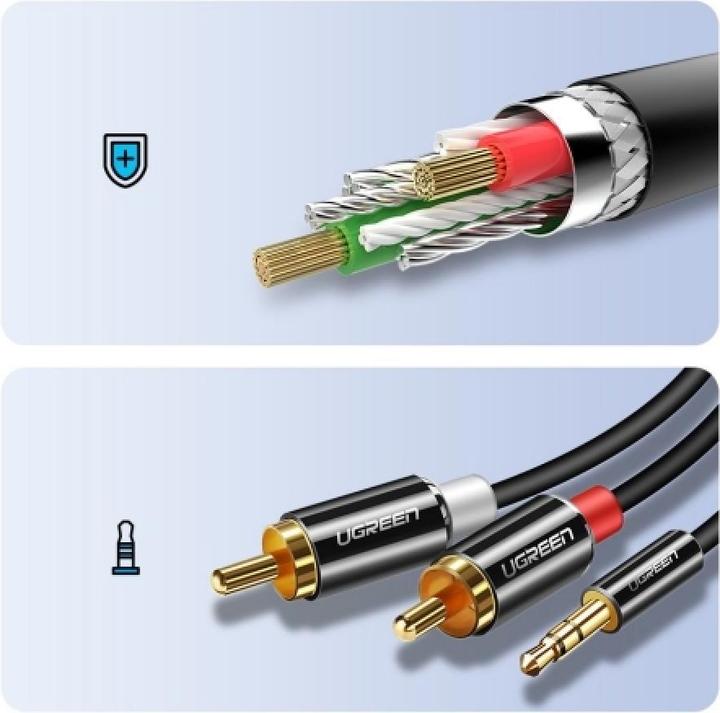 Produktbild Ugreen 2x RCA – 3.5mm Klinke (2 m, Cinch, 3.5mm Klinke (AUX))