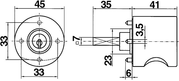 Actual product image Heusser Rotary knobs 3413 / 3414