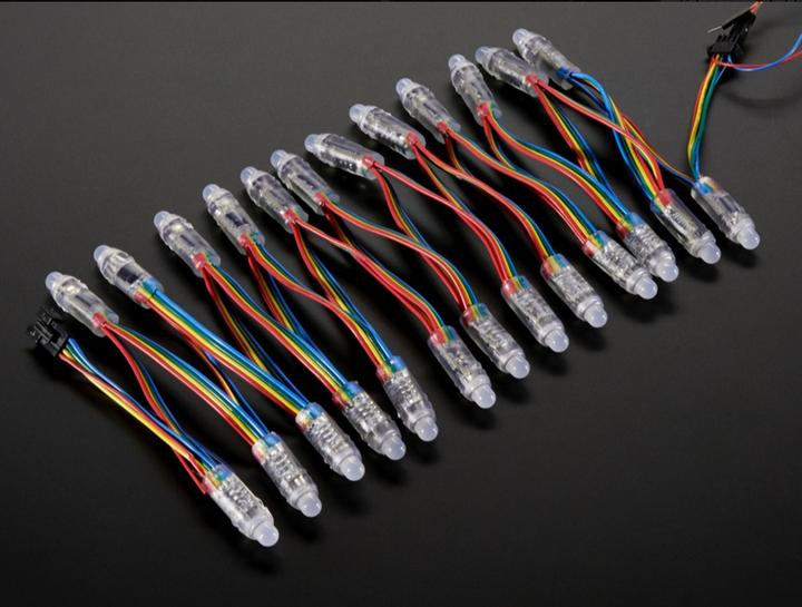 Image du produit OEM Pixels LED RVB numériques diffusés de 12 mm (25 brins) WS2801