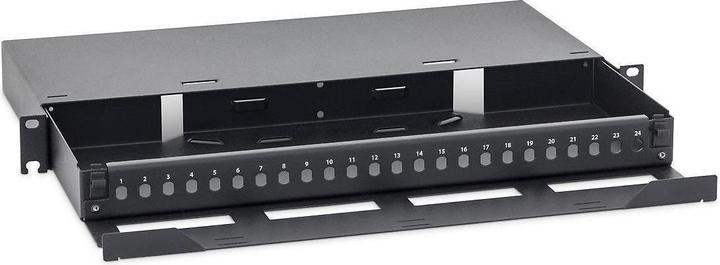 Actual product image Triton RAC-FO-X75-A1 - Extendable 19-opto patch panel 1U, for 24x ST, RAL9005, grey