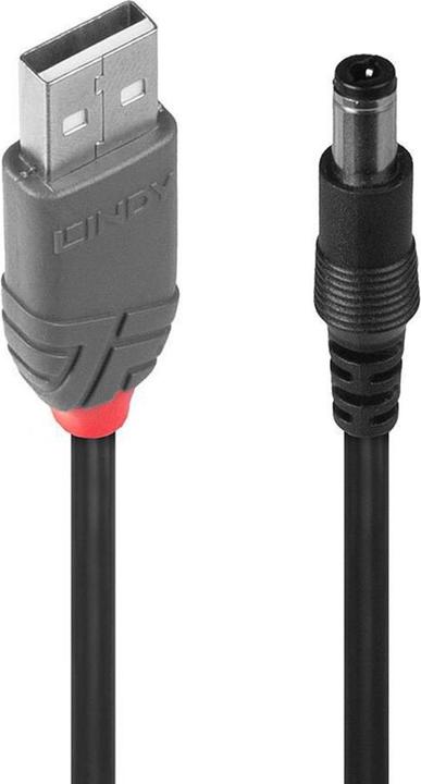 Lindy Adapterkabel USB A St - DC 5.5/2.5mm (1.50 m, USB 2.0)