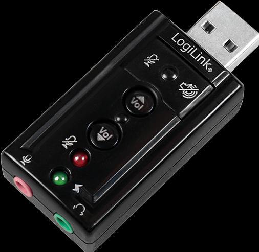 Productafbeelding LogiLink USB 2.0 geluidskaart met virtueel 7.1 geluidseffect biedt de mogelijkheid van luidsprekers (USB)