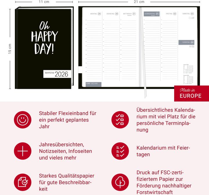 Actual product image times&more Typo Kalenderbuch 2026 (German)
