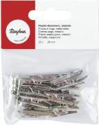 Rayher Plastik-Klammern, metallic, silber, 20 Stück (20 x)