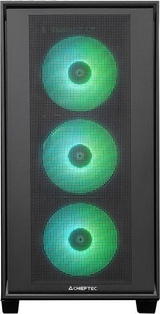 Immagine prodotto Chieftec Hunter 3 GS-03B-OP (schwarz, Tempered Glass) (mATX, Mini-ITX, E-ATX)