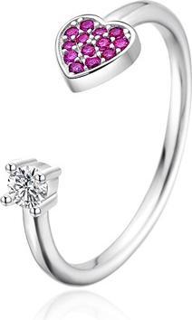 Agato - Open silver heart ring AGT-R35WF - Circuit: 62mm