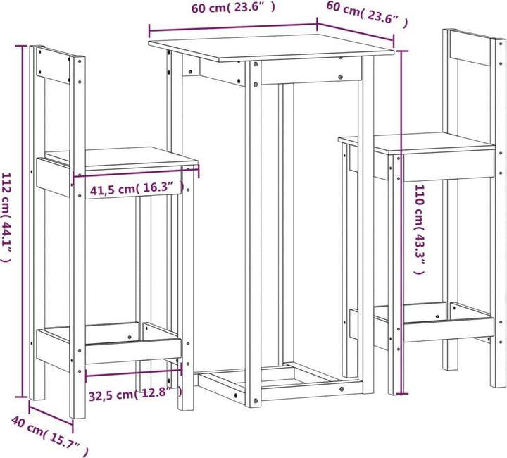 Produktbild VidaXL Nicolas (60 x 60 x 110 cm)