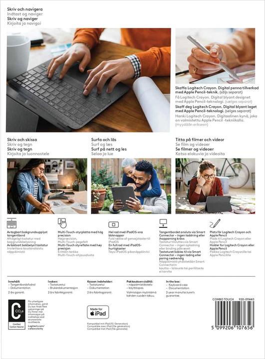 Image du produit Logitech Combo Touch Pour Ipad (10th Gen) (ING. Int., iPad 2022 (10e génération))