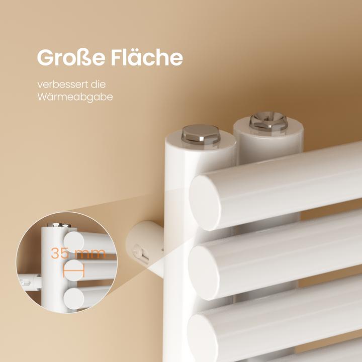 Actual product image Emke Towel radiator 1660×600mm with side connection, bathroom radiator, towel rail, towel warmer in
