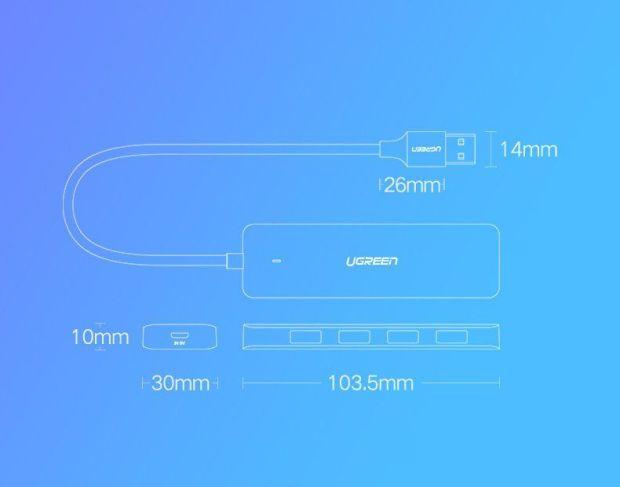 Actual product image Ugreen 50985 (USB-A, 4 Ports)