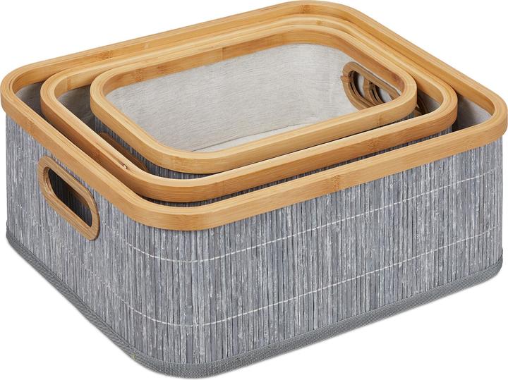 Immagine prodotto Relaxdays 3x cestino di stoccaggio (3 x, 41 x 33,5 x 17 cm)