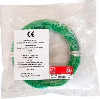 Immagine prodotto Rs Pro Cavo di commutazione / 0,08 mm², 28 AWG in rame argentato, isolato in ETFE verde, 50m (50 m)