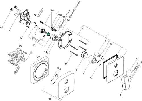 Actual product image Axor Urquiola Single lever concealed bath mixer