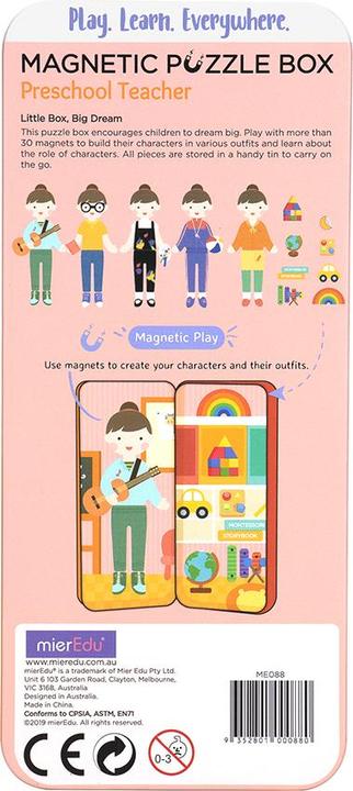 Actual product image mierEdu Magnetic game Box Dress Up - Teacher to dress up I Promotes motor skills + imagination I Ideal for (32 pieces)