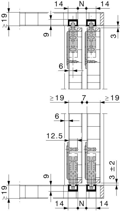 Produktbild HAWA Schiebetürbeschläge -Miniroll 15/25, Inslide, 1-flüglig