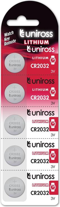 Actual product image Uniross Lithium Button CR2032 3V - SP5 (5 pcs., CR2032)