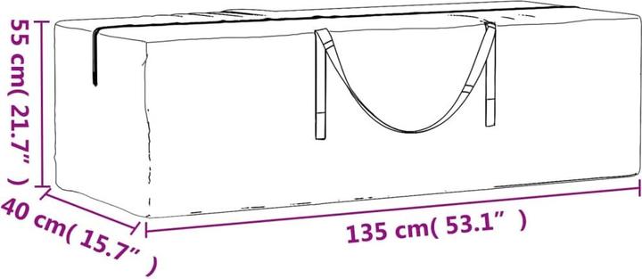 Immagine prodotto VidaXL Sacchetto per albero di Natale nero 135x40x55 cm in polietilene (55 cm)