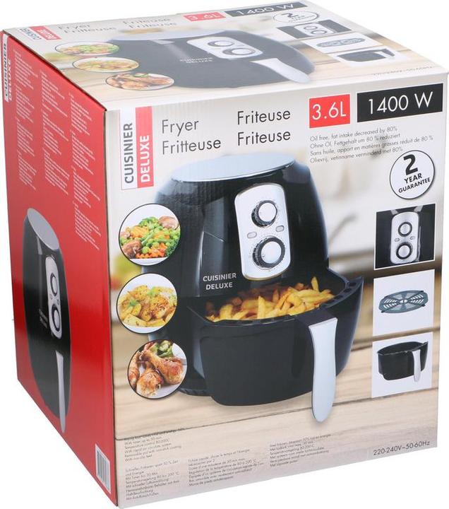 Cuisinier Deluxe Airfryer 3,6L 1400W Swiss plug (EU-Stecker)