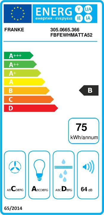 Energie-Label Franke Gartraukis FBFE WH Matinis A52