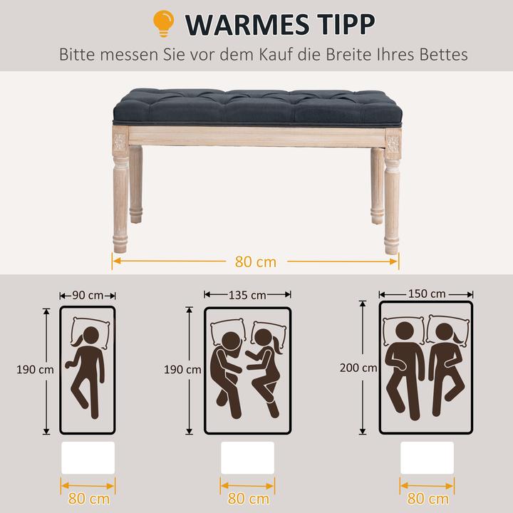 Image du produit Homcom Banc de lit avec couture à boutons (40 cm)
