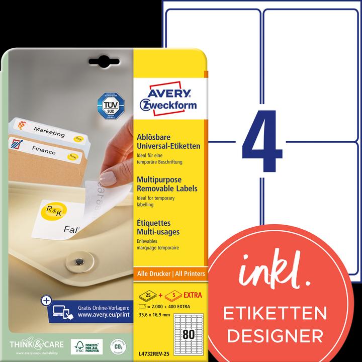 Actual product image Avery Universal labels