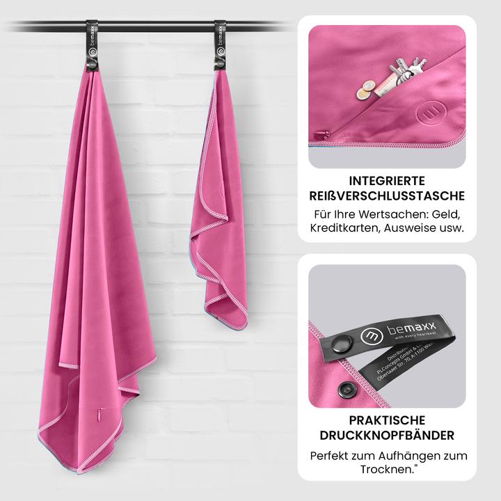 Image du produit BeMaxx Set de serviettes en microfibre, rose