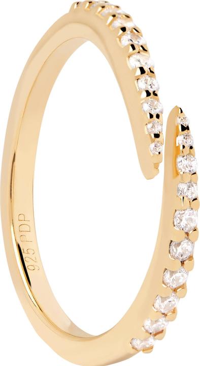 Actual product image Pd Paola PDPAOLA - PozlacenÃ½ otevÅ™enÃ½ prsten s ÄirÃ½mi zirkony EMBRACE Gold AN01-805 - Circuit: 52 mm (52, 925 Silver)