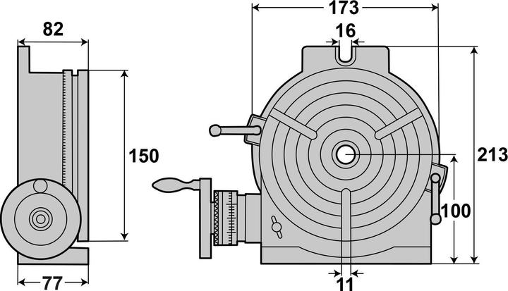 Produktbild Paulimot Teilapparat-Set mit Rundtisch Ø 150 mm, Reitstock und Teilscheiben