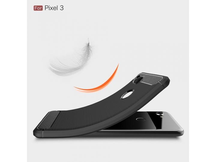 Actual product image Screenguard Google Pixel 3 Cover Carbon Brushed Soft TPU (Google Pixel 3)